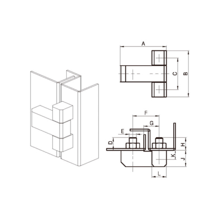Flat Hinge-B2206-3;