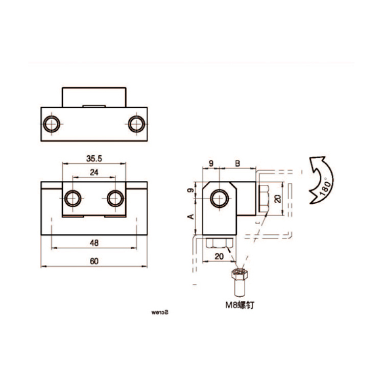 Dextra-Anglus Ingressus Adscendens Hinge-B2219-1, 2