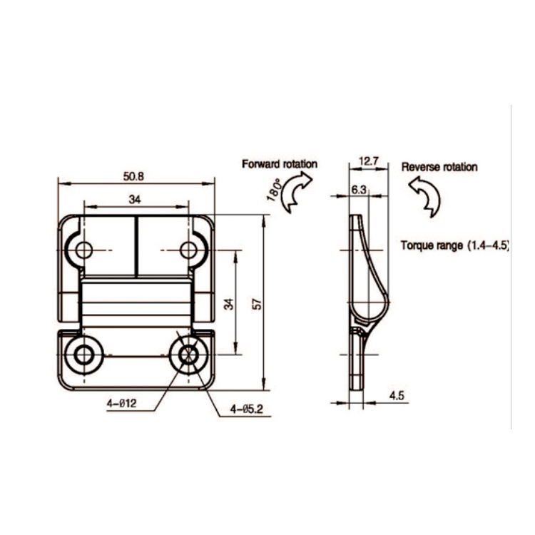Plana Mounted Damping Hinge-B2222-1; 2
