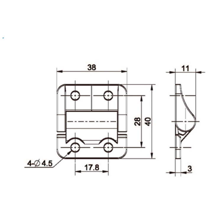 Plana Mounted Damping Hinge-B2222-3; 4