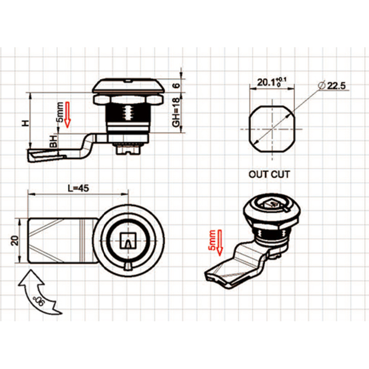 Short Tool Type Cogo Lock-A6025