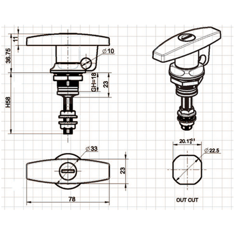 T Palpate Padlock Type Novifacta Turn Lingua Lock-A6074