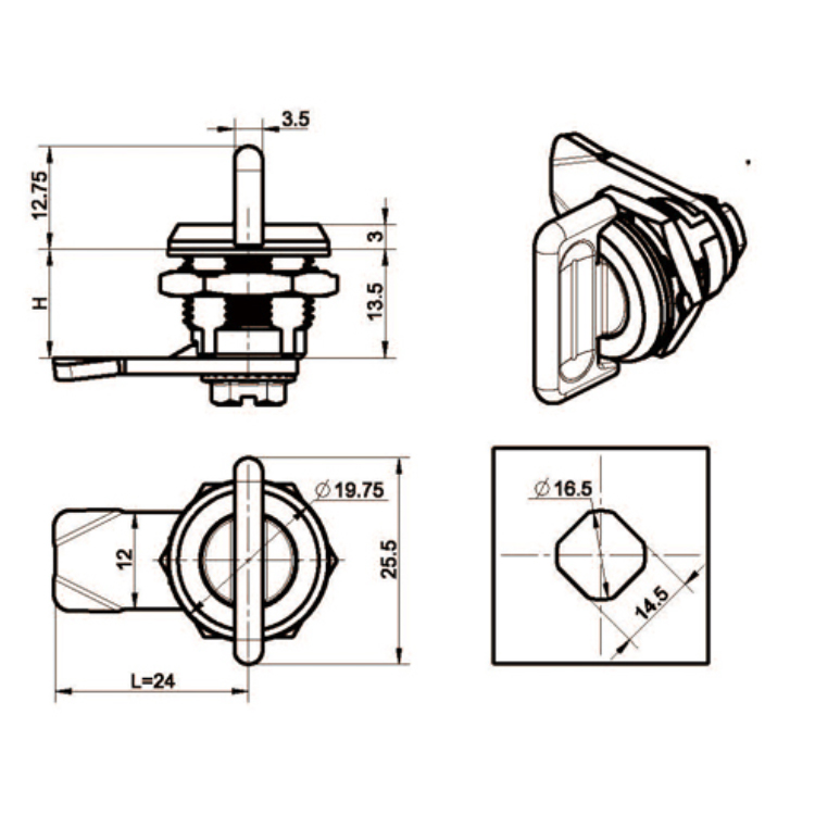 Parvus Gyratorius Knob Lock-A6131-2
